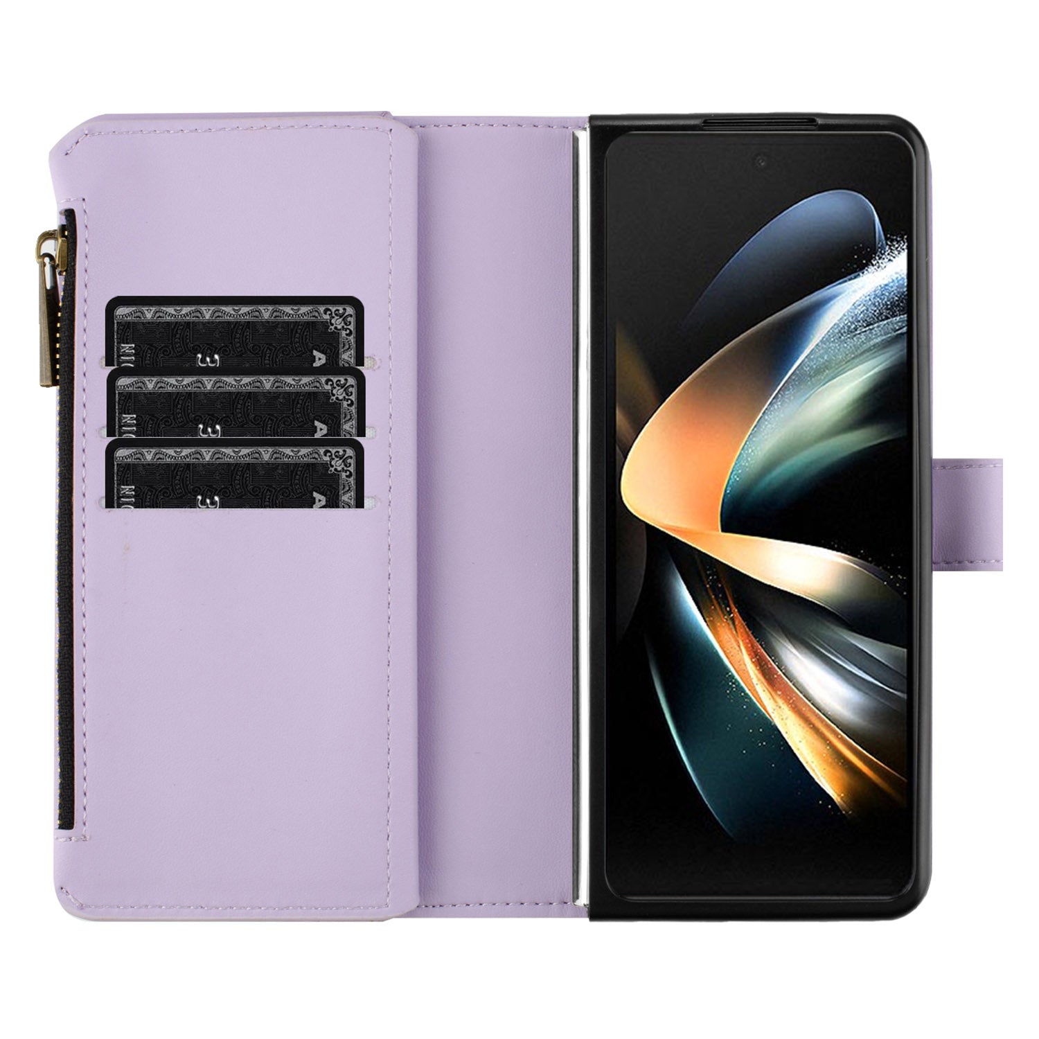 BINFEN COLOR Pro Samsung Galaxy Z Fold4 5G matný zip pouzdro na kapesní telefon PU kožený stojánek obal na peněženku BINFEN COLOR Pro Samsung Galaxy Z Fold4 5G matný zip pouzdro na kapesní telefon PU kožený stojánek obal na peněženku